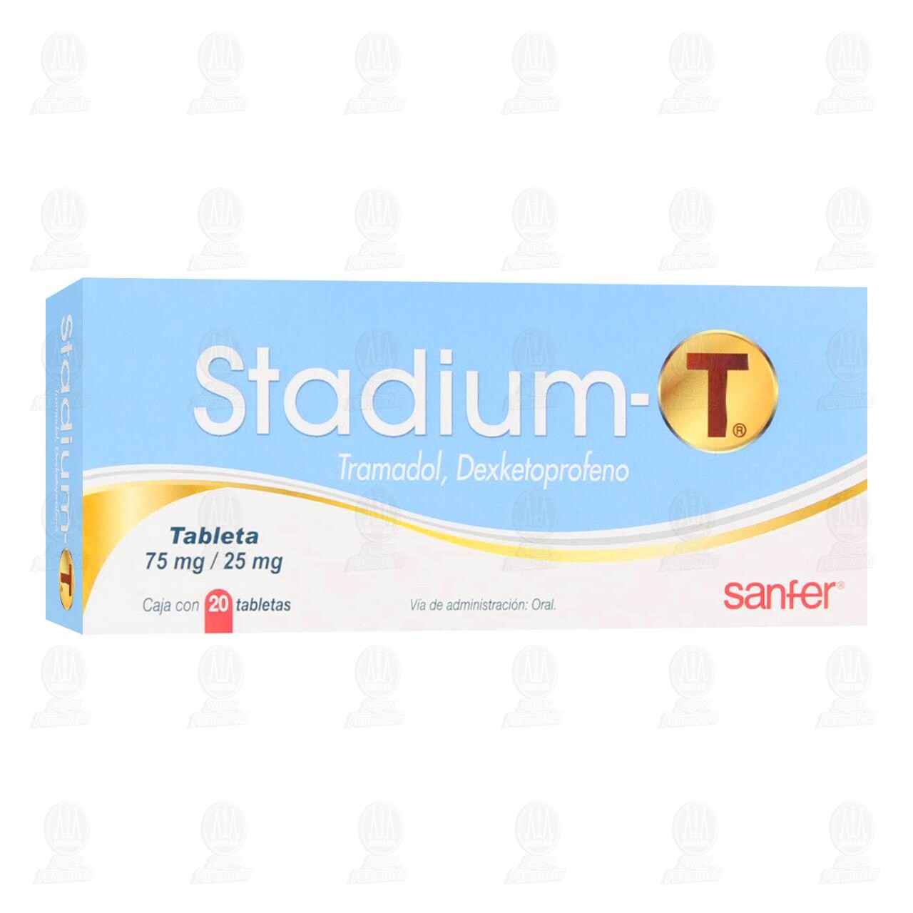 Stadium-T 75mg/25mg, 20 Tabletas. image number 0