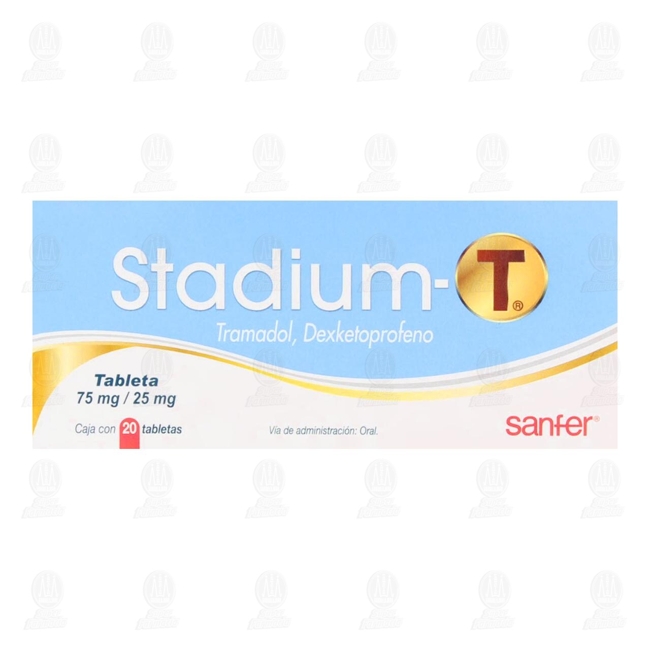 Stadium-T 75mg/25mg, 20 Tabletas. image number 1