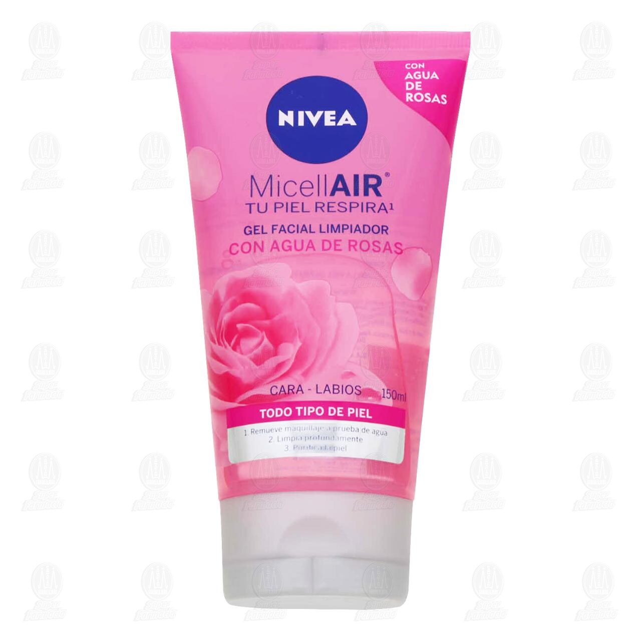 Gel Facial Nivea MicellAIR Agua de Rosas, 150 ml.