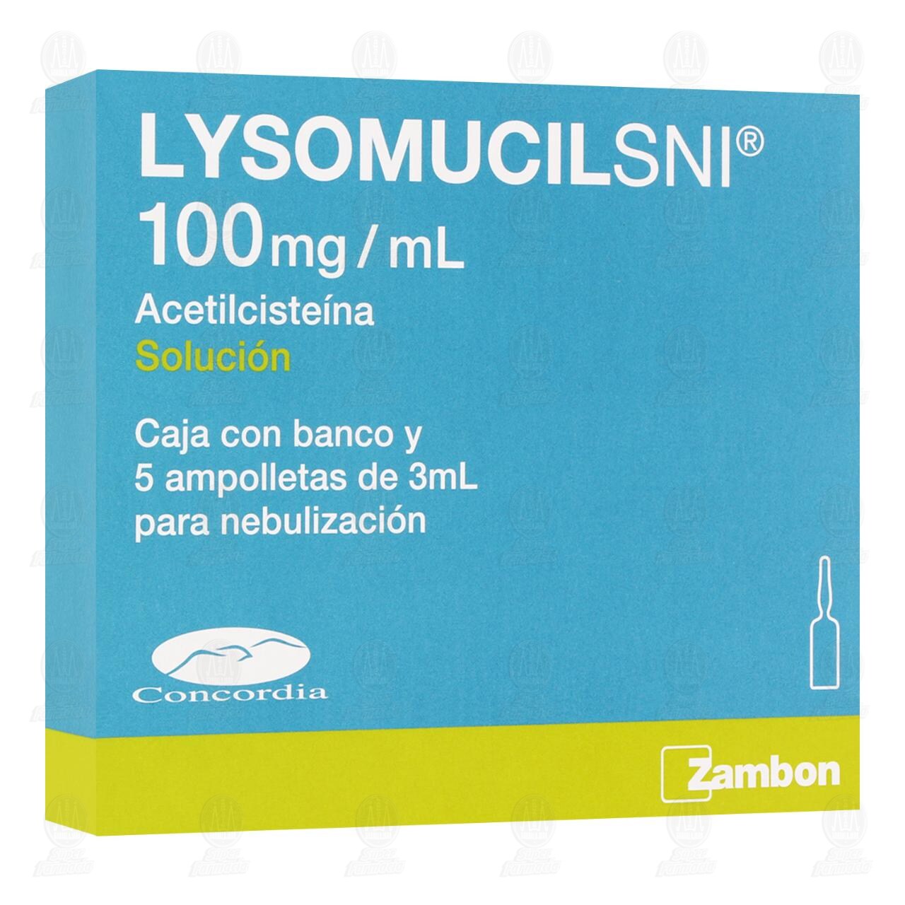 Lysomucil SNI 100 mg/ml, 5 ampolletas. image number 0