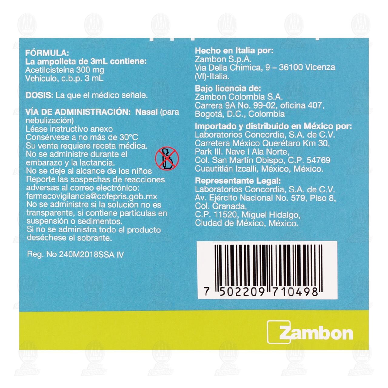 Lysomucil SNI 100 mg/ml, 5 ampolletas. image number 2