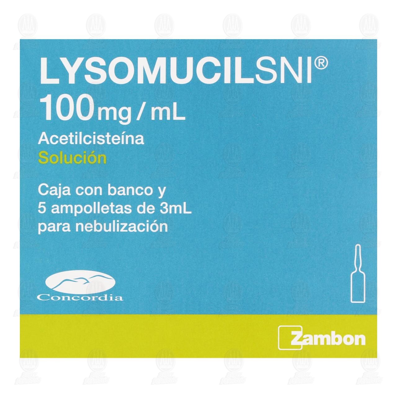 Lysomucil SNI 100 mg/ml, 5 ampolletas. image number 1