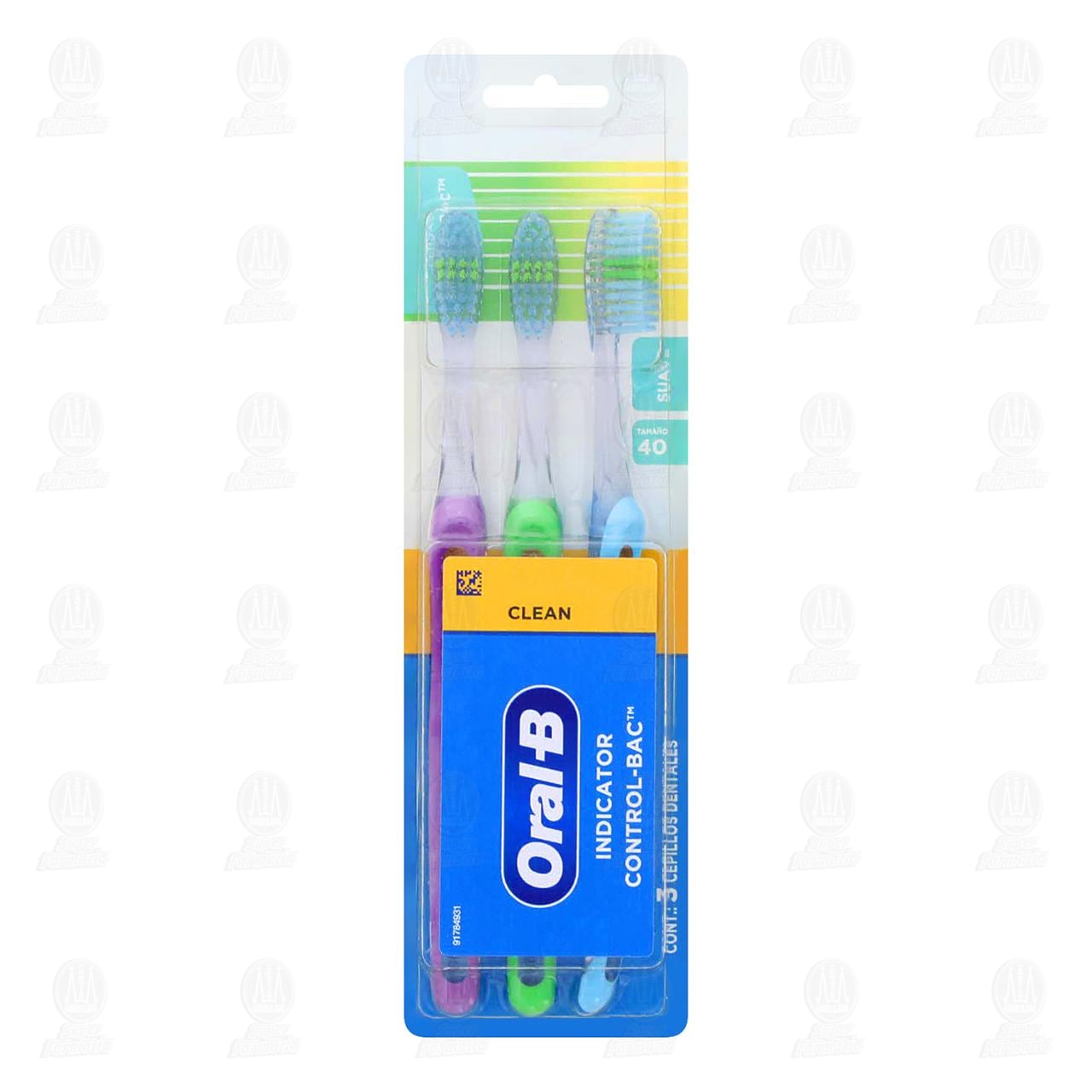 Imagen para Cepillo Dental Oral-B Clean Indicador Control-Bac, 3 pzas.