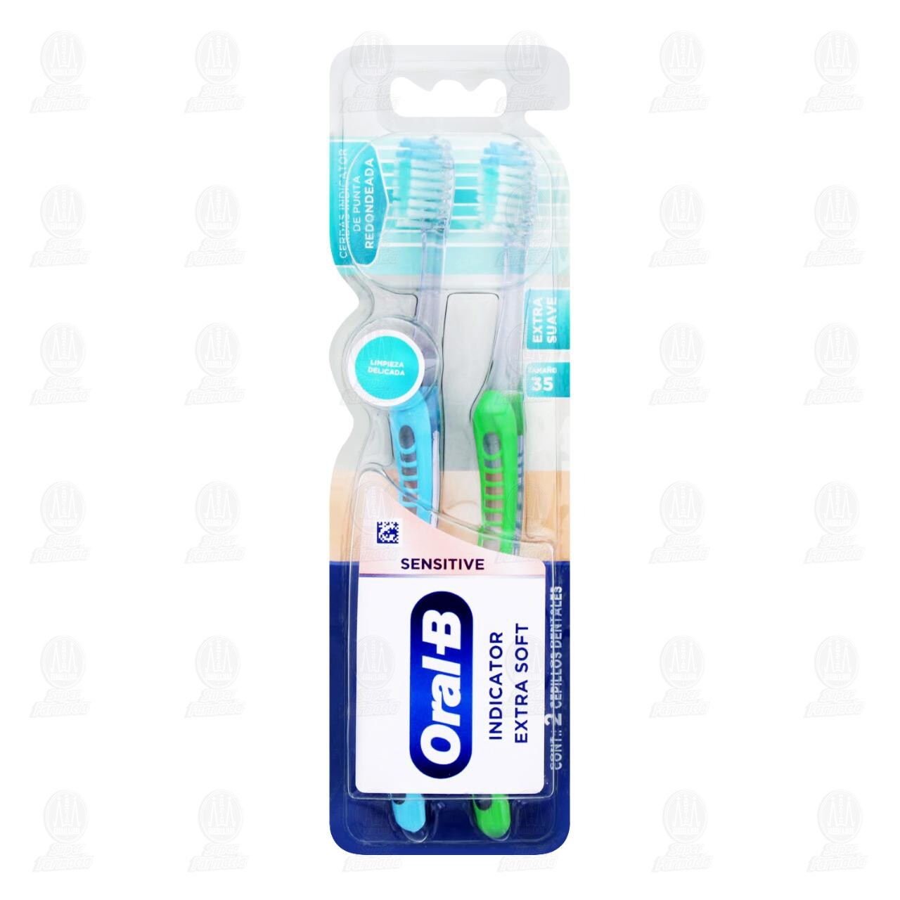 Cepillo de Dientes Oral-B Sensitive Indicator Extra Soft, 2 Unidades. image number 0