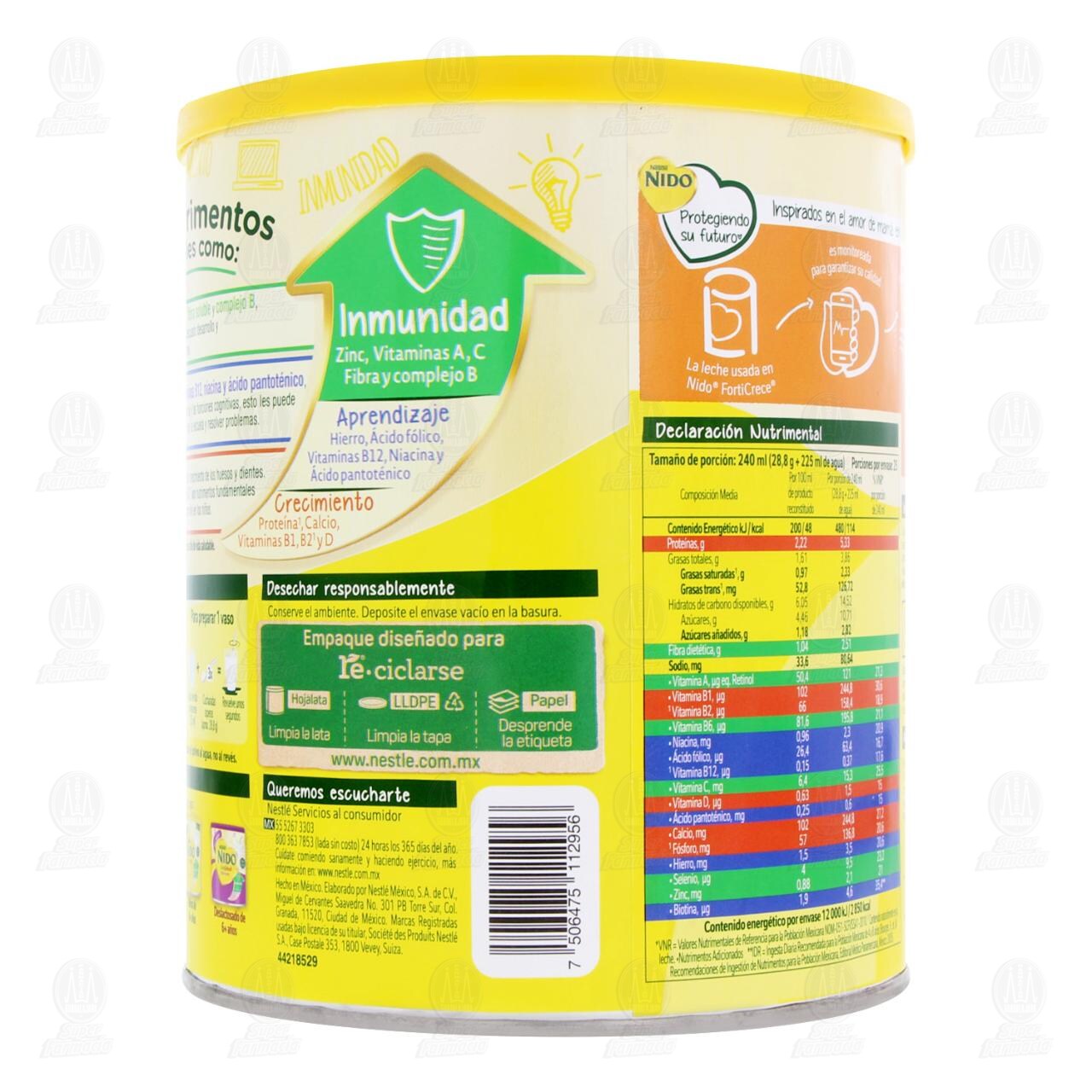 Leche Parcialmente Descremada Nestl&eacute; Nido FortiCrece en Polvo, 720 gr. image number 2