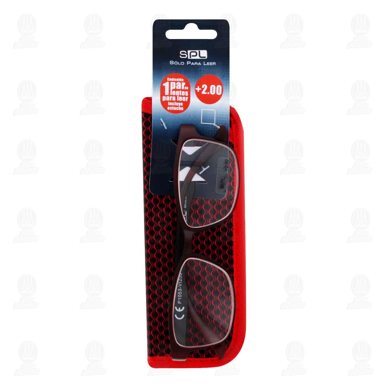 Imagen para Lentes SPL para Lectura Grad. +2.00 Color Vino C/Estuche, 1 pz.