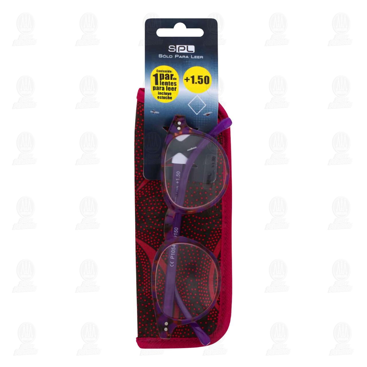 Lentes SPL para Lectura Grad. +1.50 Color Morado C/Estuche, 1 pz.