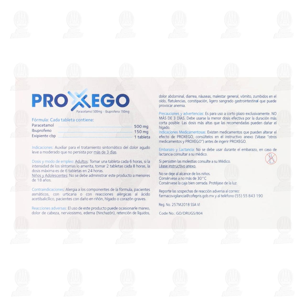 Proxego 500mg/150mg, 16 Tabletas. image number 2