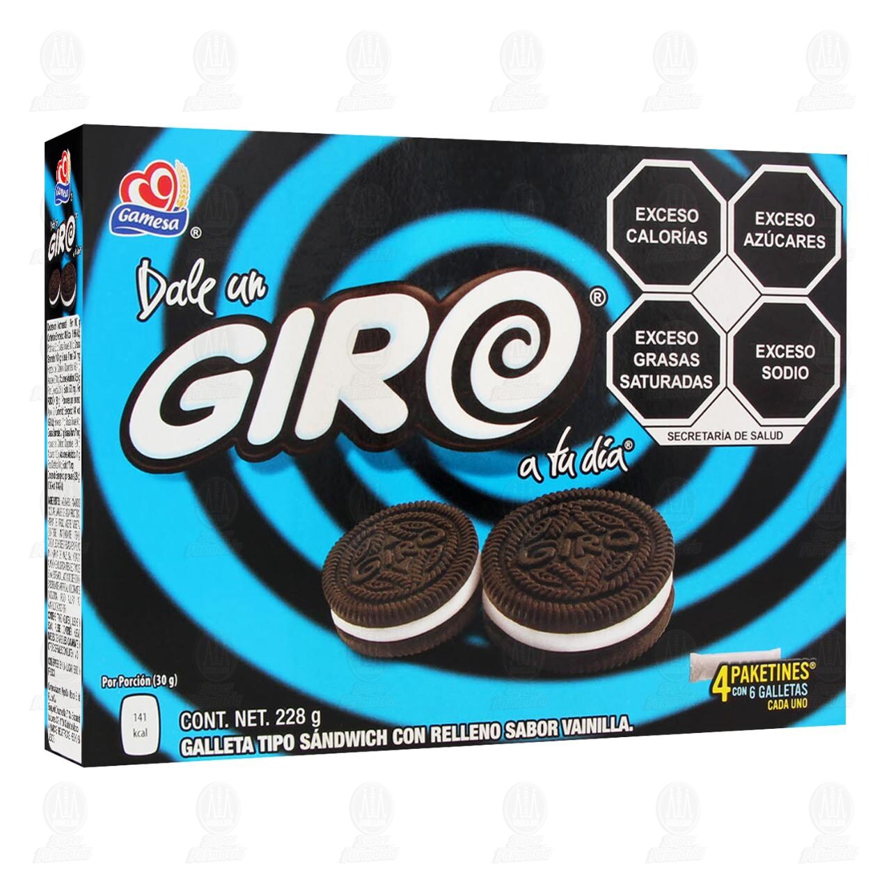 Galletas Giro Sabor Vainilla, 228 gr. image number 0