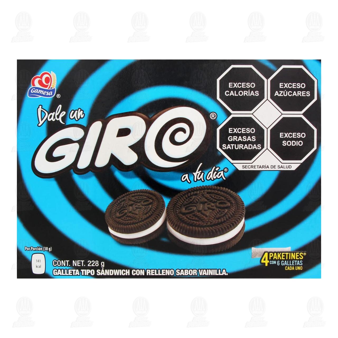 Galletas Giro Sabor Vainilla, 228 gr. image number 1