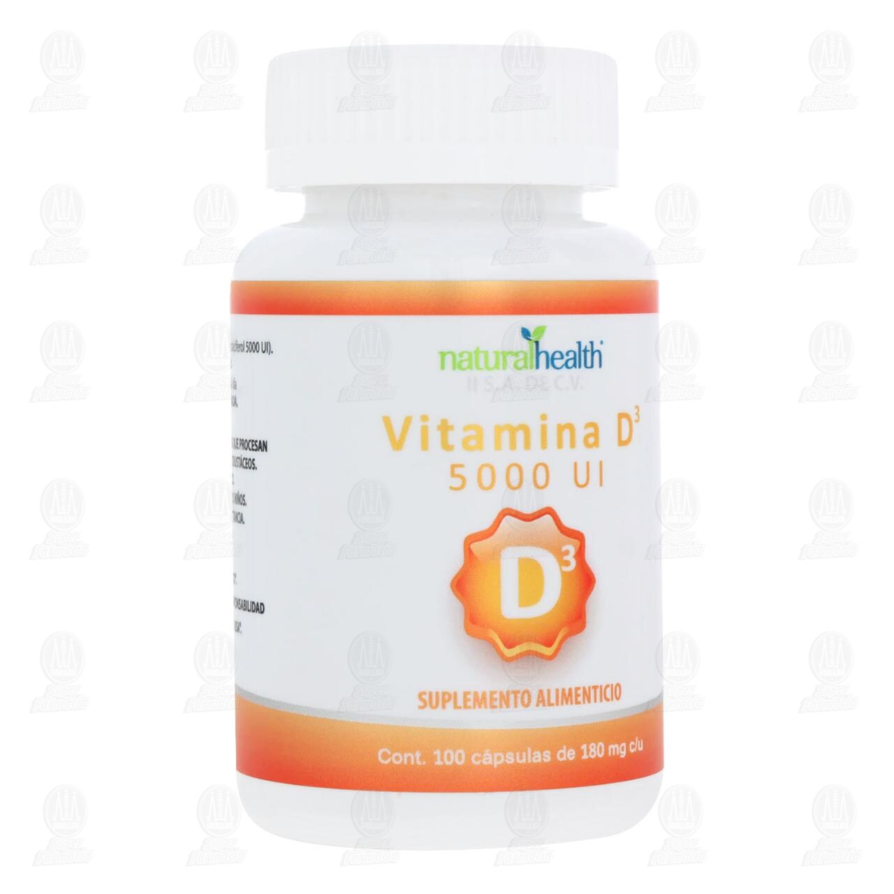 Vitamina D3 5000UI, 100 Cápsulas. image number 0