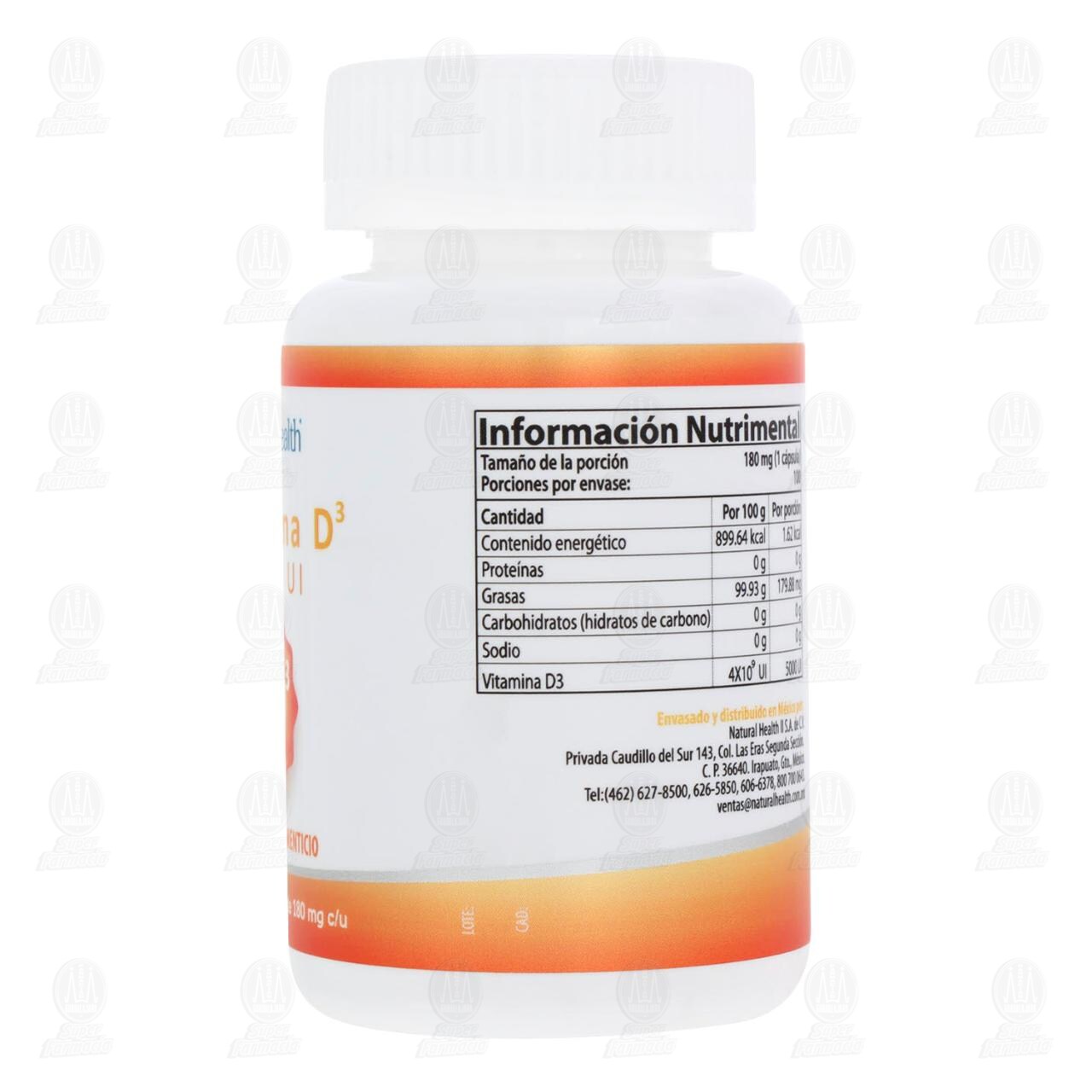 Vitamina D3 5000UI, 100 Cápsulas. image number 2