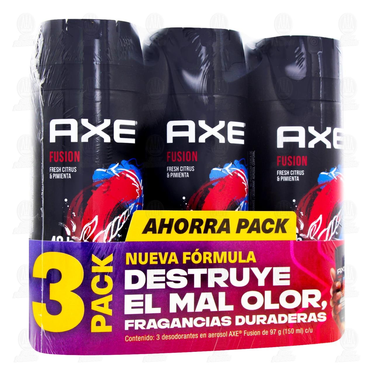 Pack Desodorante Axe Fusion en Aerosol, 3 pzas de 150 ml c/u. image number 0