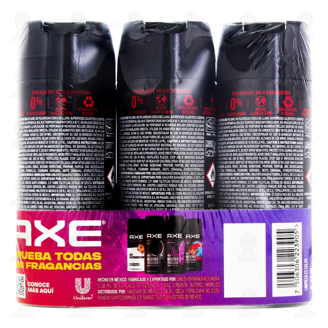 Pack Desodorante Axe Fusion en Aerosol, 3 pzas de 150 ml c/u. image number 2