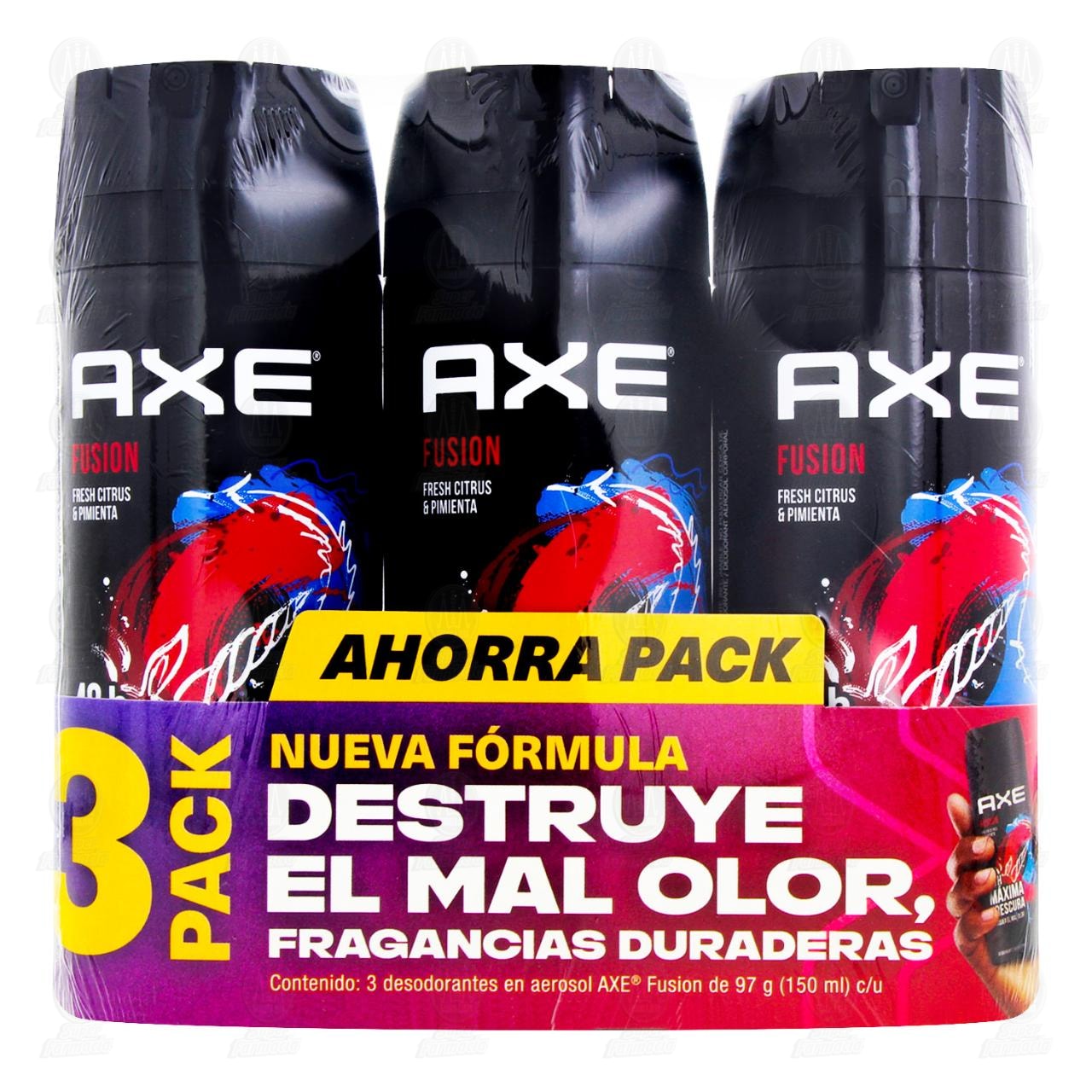 Pack Desodorante Axe Fusion en Aerosol, 3 pzas de 150 ml c/u. image number 1