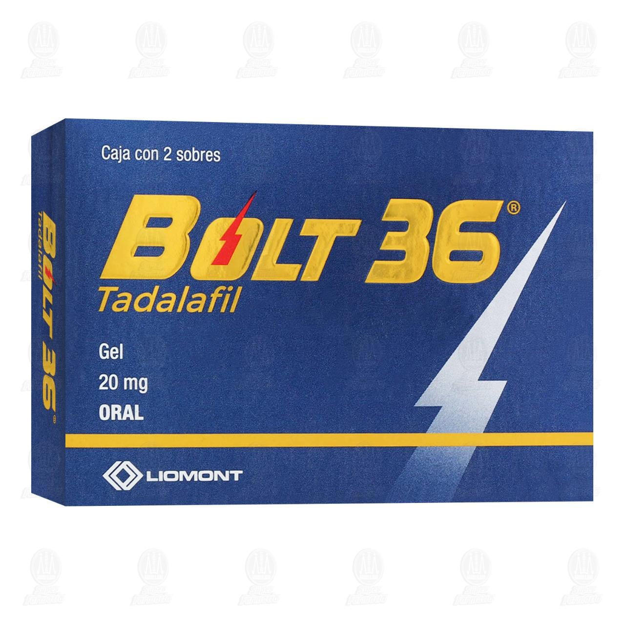 Bolt 36 Gel 20 mg, 2 Sobres.