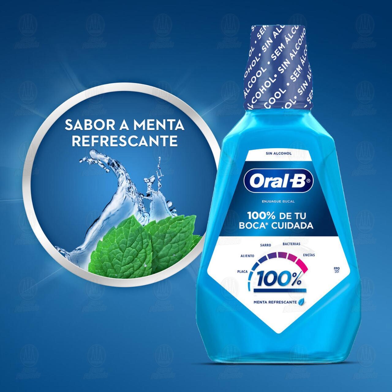Enjuague Bucal Oral-B 100% de tu Boca Cuidada, 250 ml. image number 3