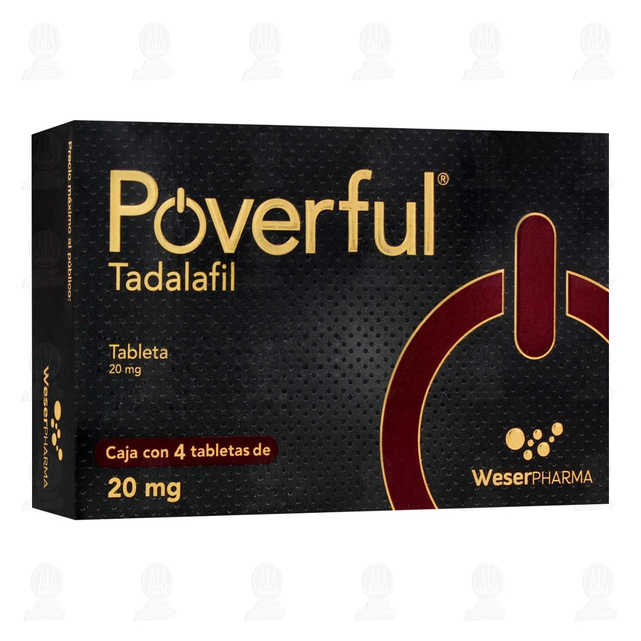 Imagen para Poverful 20 mg, 4 Tabletas.