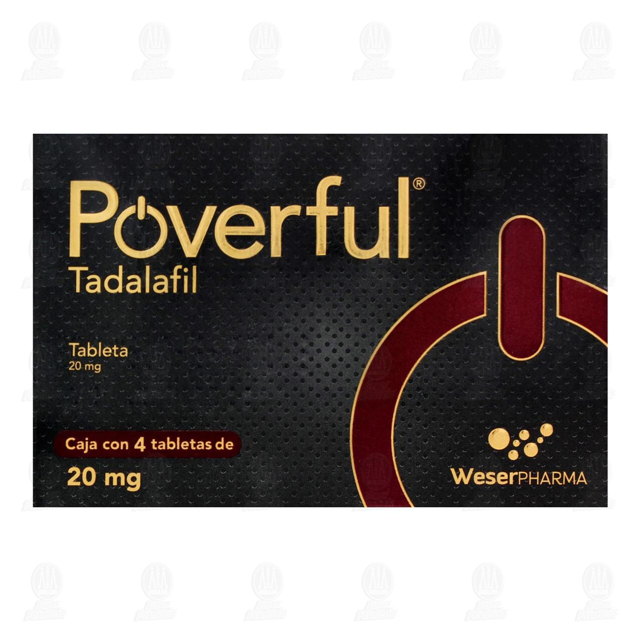 Poverful 20 mg, 4 Tabletas. image number 1