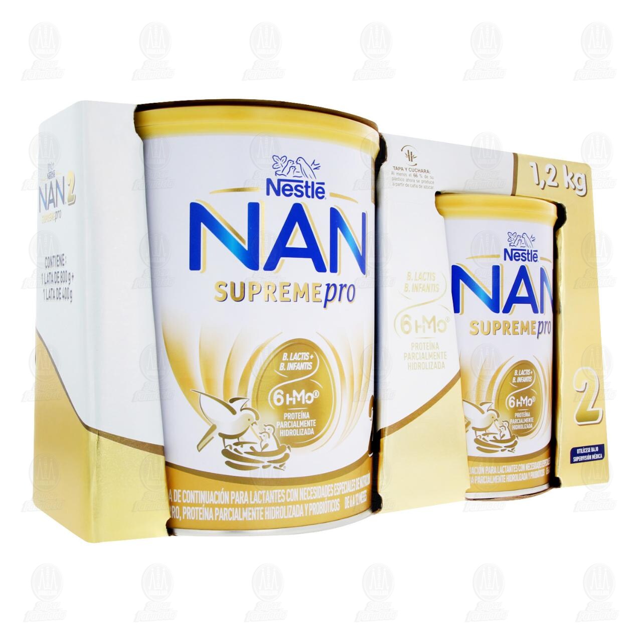 Pack Fórmula Infantil Nan 2 Supreme Pro de 800 gr + 400 gr, 2 pzas.