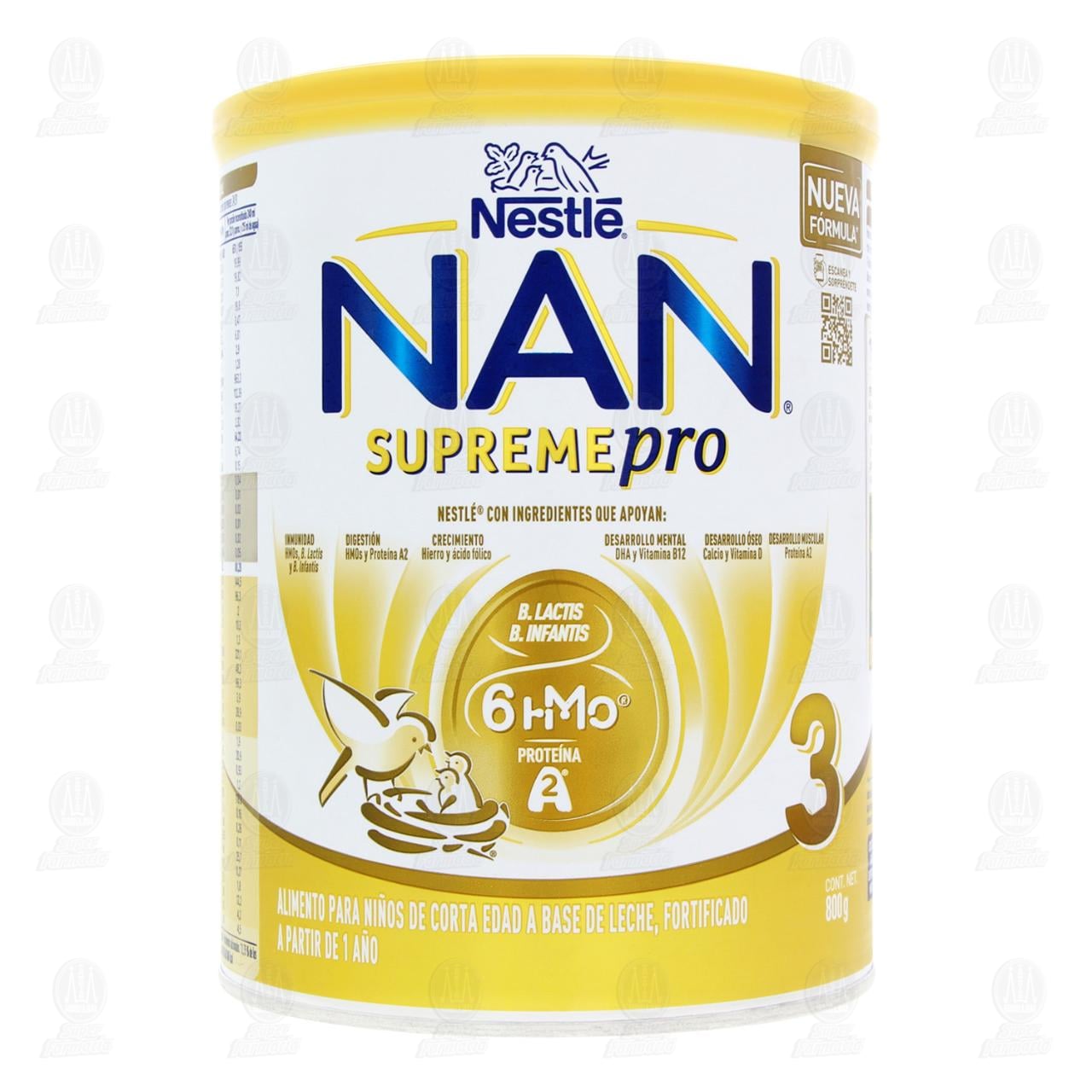 Fórmula Infantil NAN 3 Supreme Pro, a partir de 1 Año, Lata 800g :  : Bebé