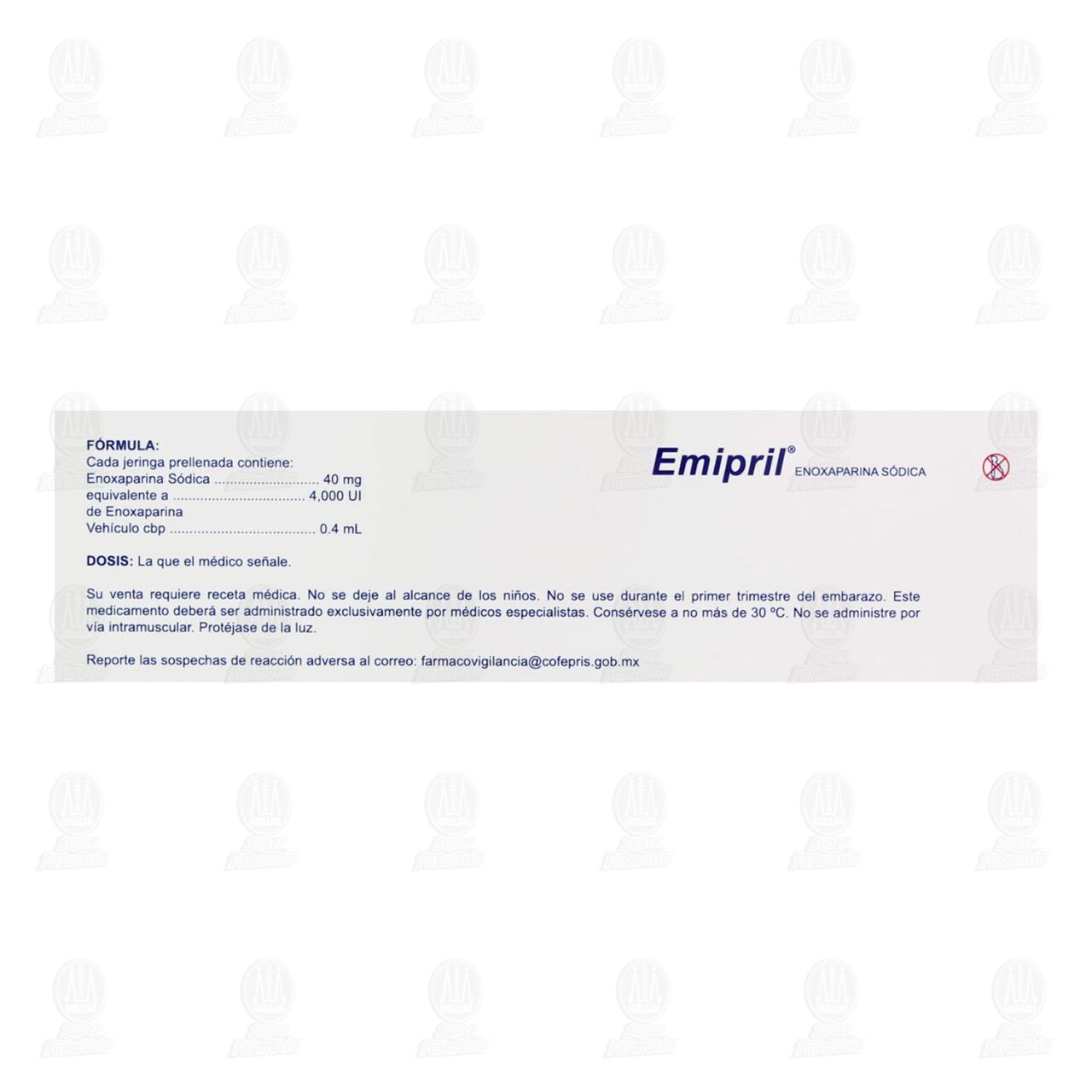 Emipril 40mg/0.4ml Soluci&oacute;n Inyectable 2 Jeringas, 0.4 ml c/u. image number 2