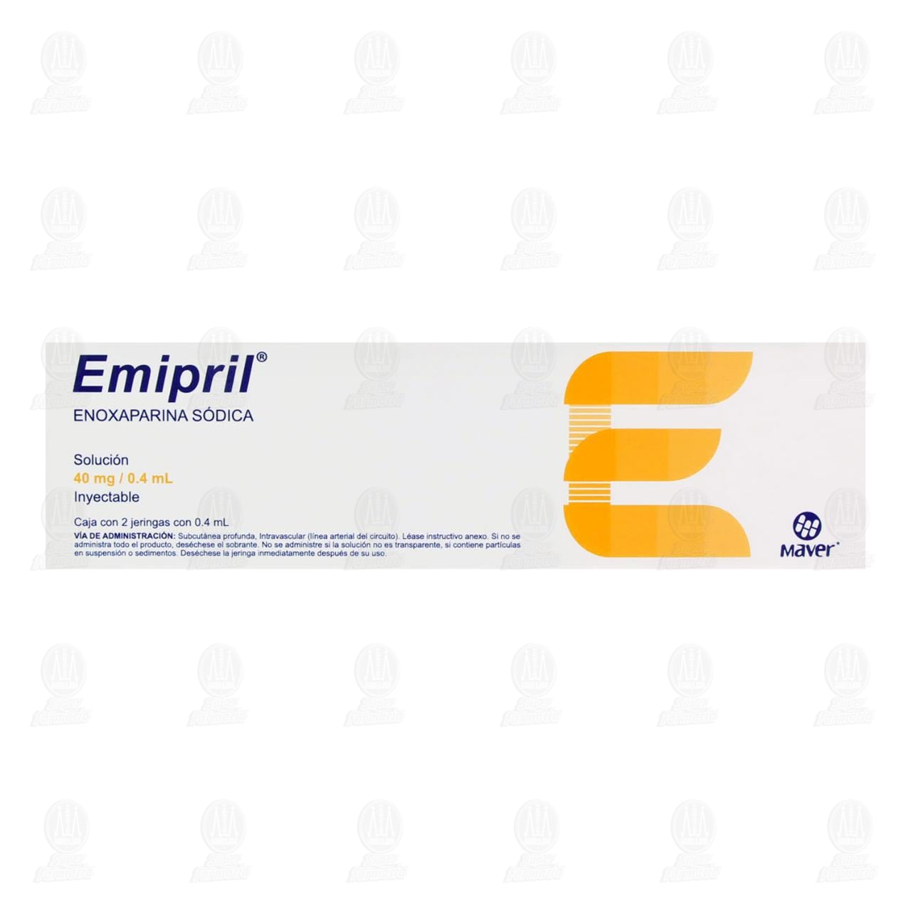Emipril 40mg/0.4ml Soluci&oacute;n Inyectable 2 Jeringas, 0.4 ml c/u. image number 1
