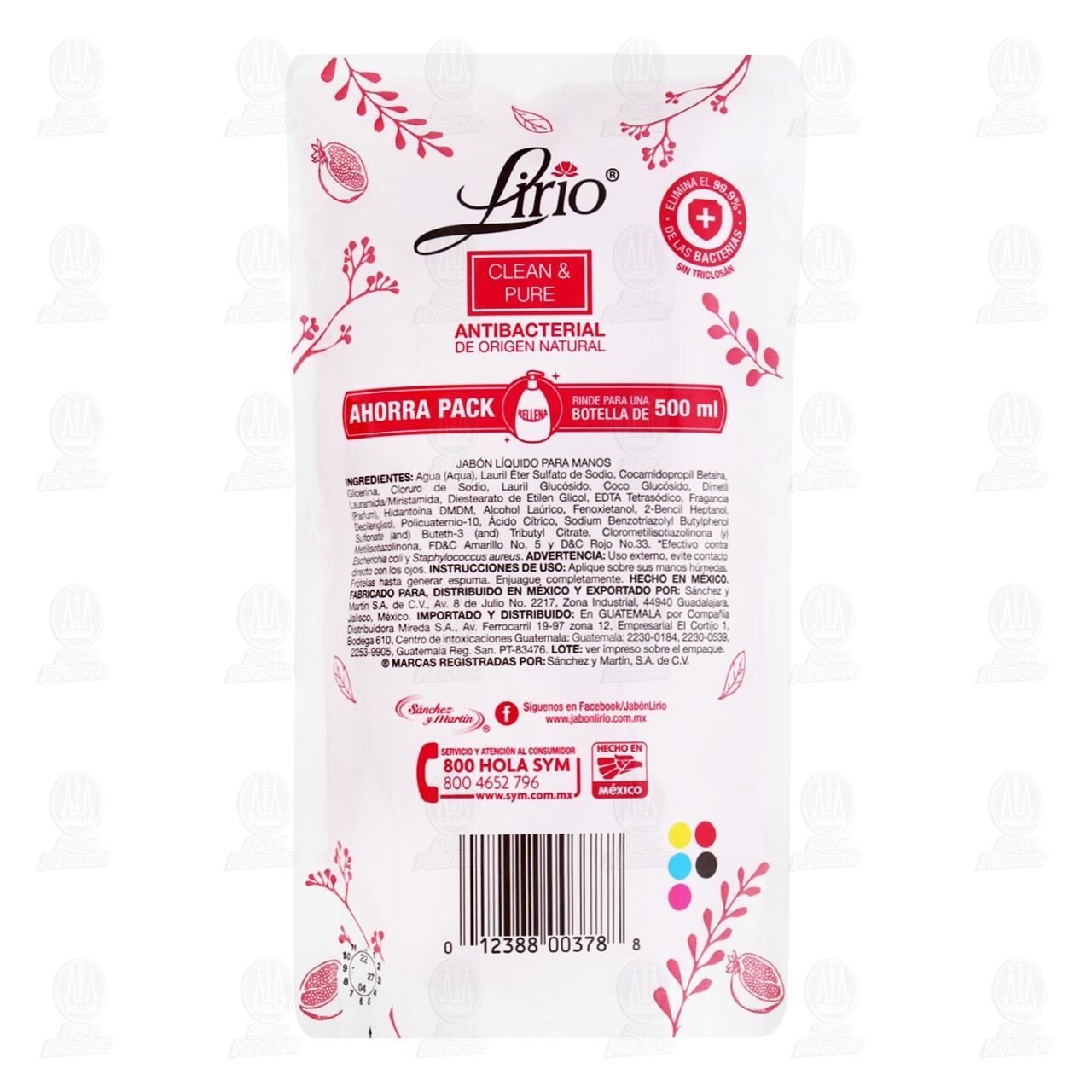 Jab&oacute;n L&iacute;quido Lirio Clean & Pure para Manos, 500 ml. image number 1