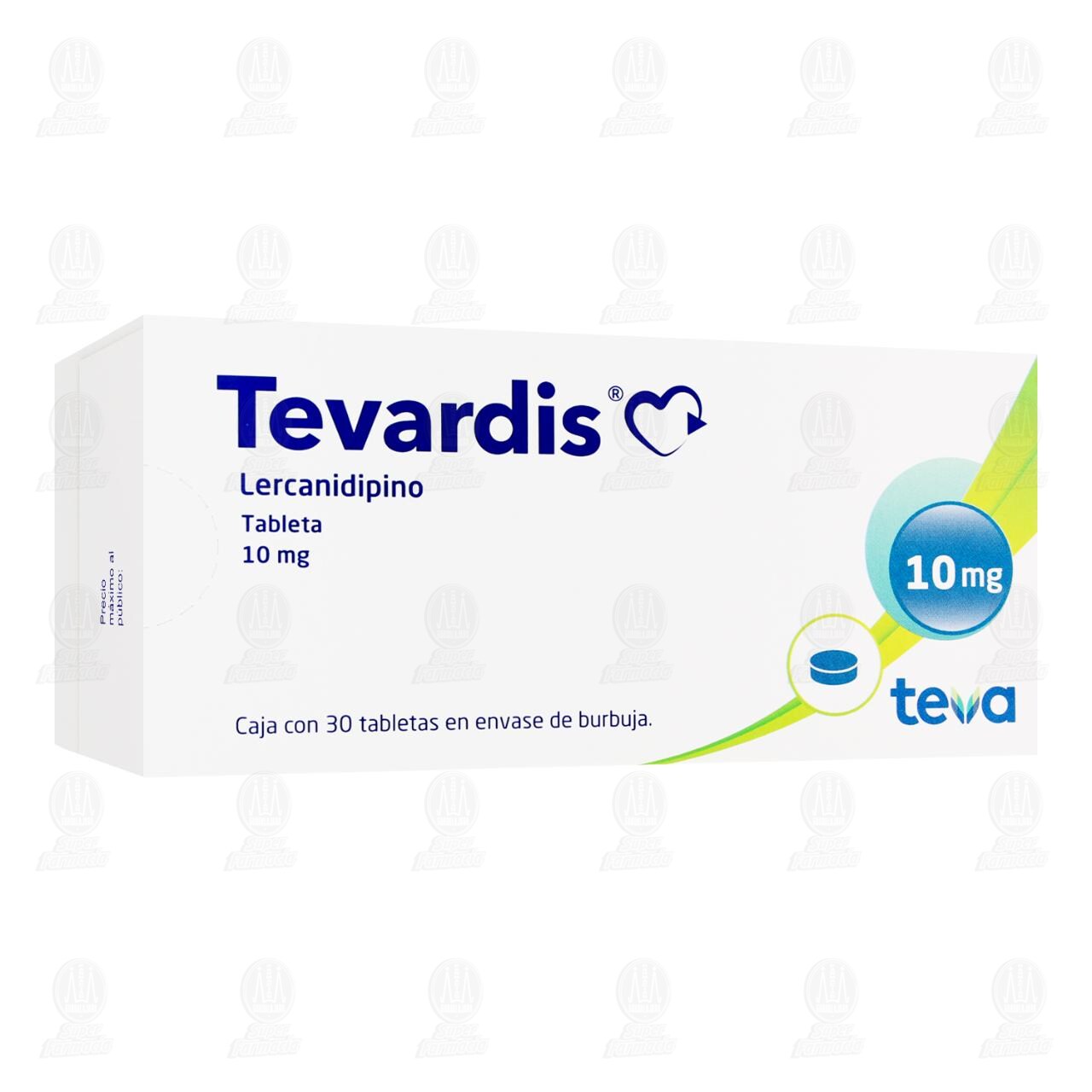 Tevardis 10 mg, 30 Tabletas. image number 0