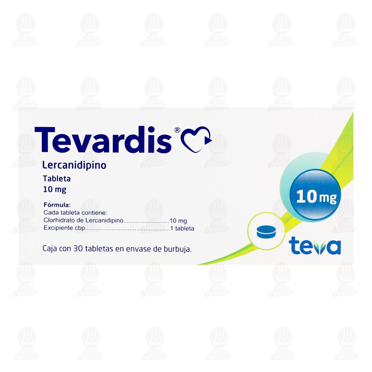 Tevardis 10 mg, 30 Tabletas. image number 2