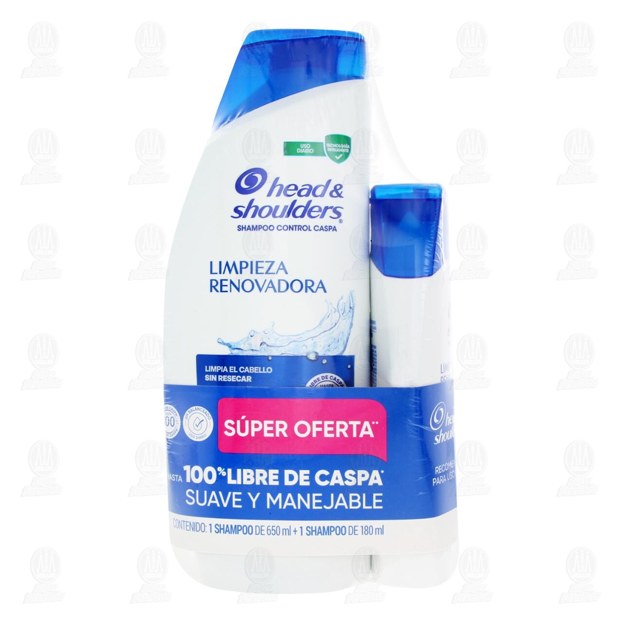 Pack Shampoo Head & Shoulders Limpieza Renovadora S&uacute;per Oferta 1 Shampoo de 650 ml + 1 Shampoo de 180 ml, 2 pzas. image number 1