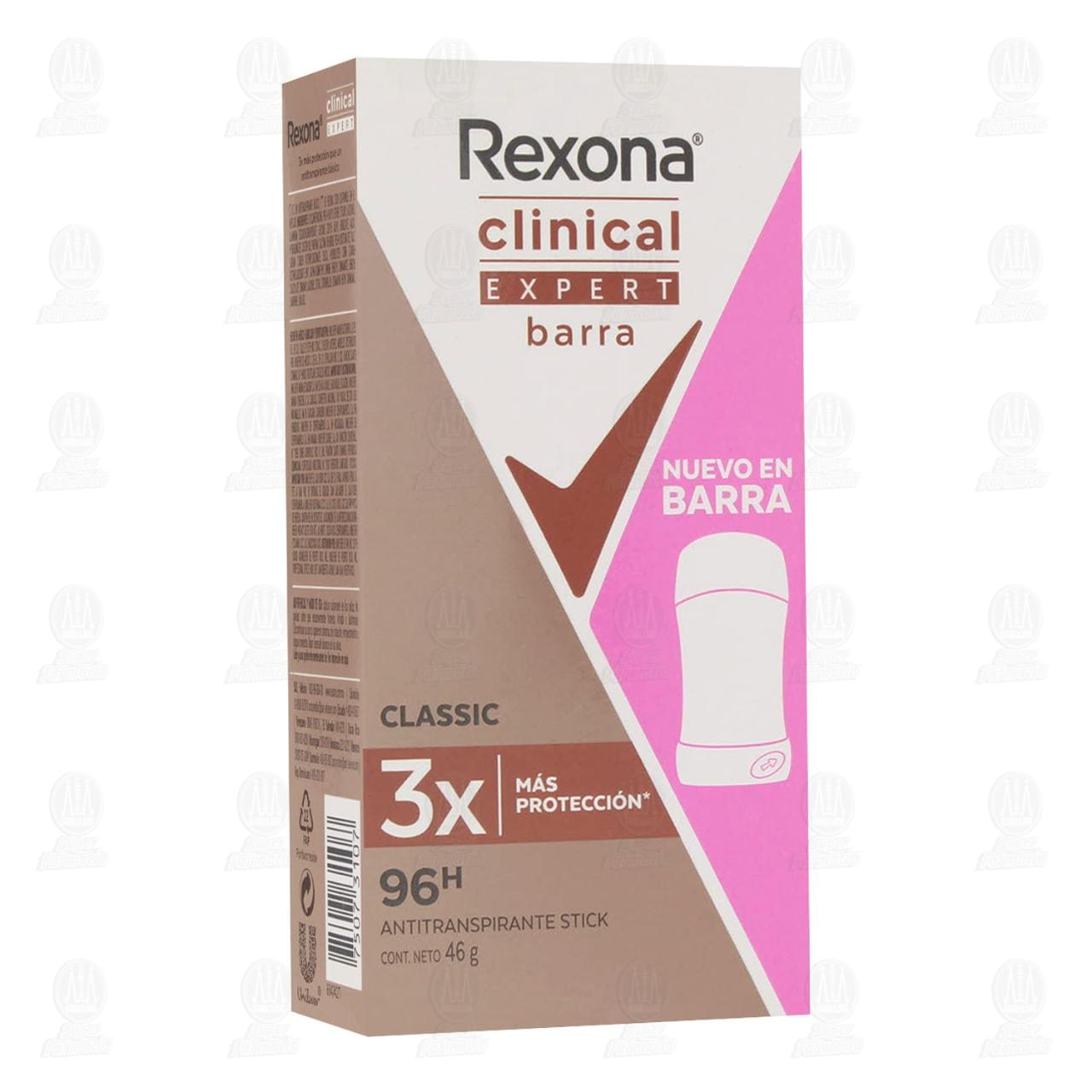 Antitranspirante Rexona Clinical Expert Classic en Barra, 46 gr.