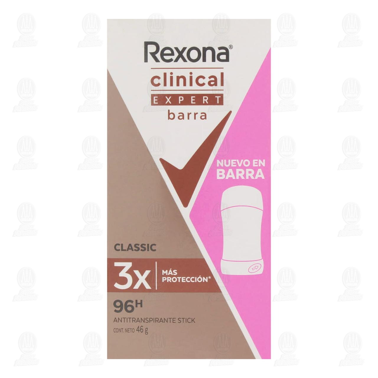 Antitranspirante Rexona Clinical Expert Classic en Barra, 46 gr. image number 1