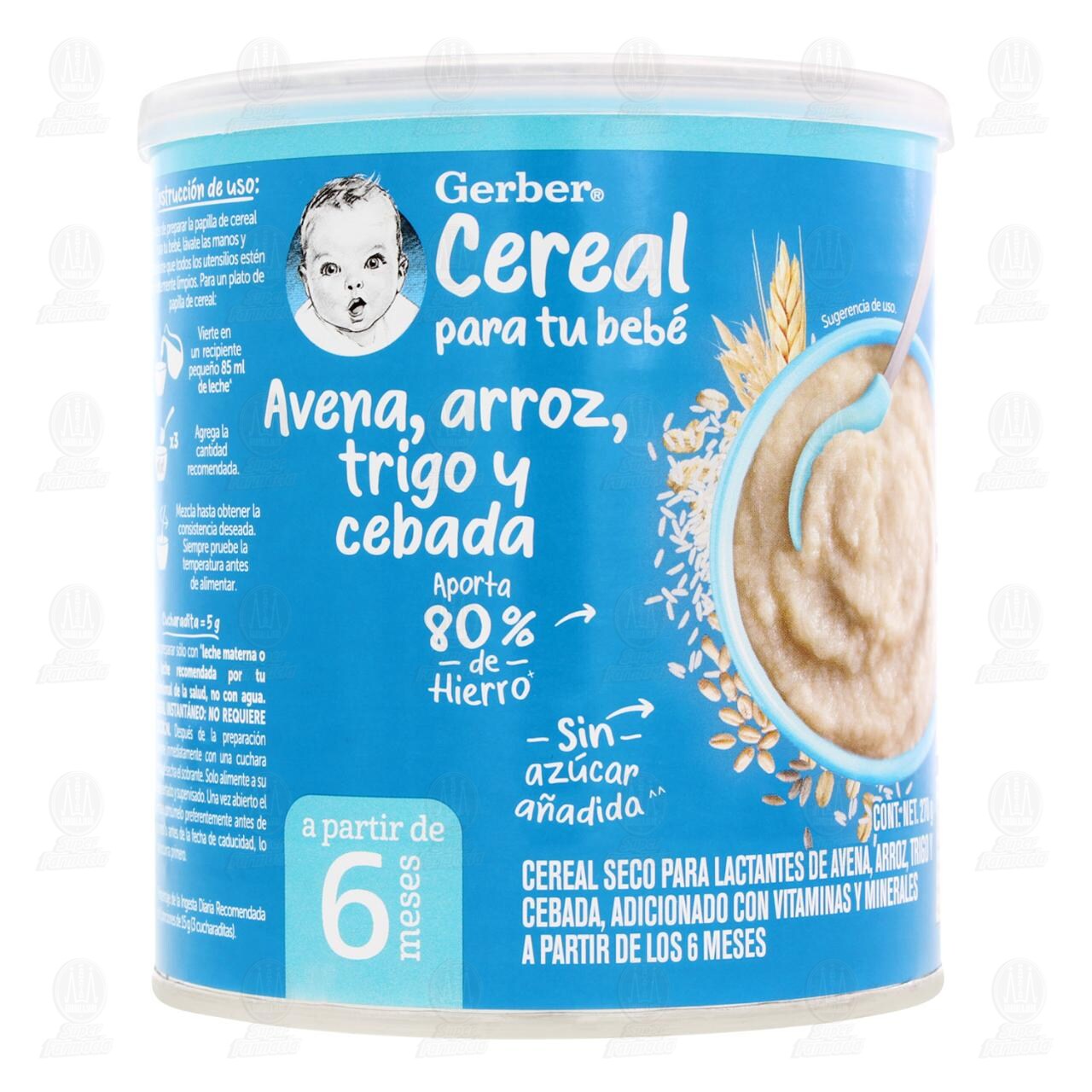 Cereal Seco Gerber Avena, Arroz, Trigo y Cebada A Partir de los 6 Meses, 270 gr. image number 0