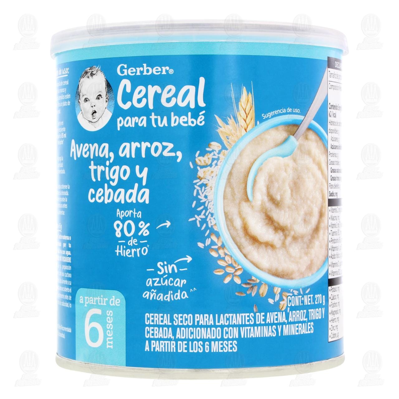 Cereal Seco Gerber Avena, Arroz, Trigo y Cebada A Partir de los 6 Meses, 270 gr. image number 1