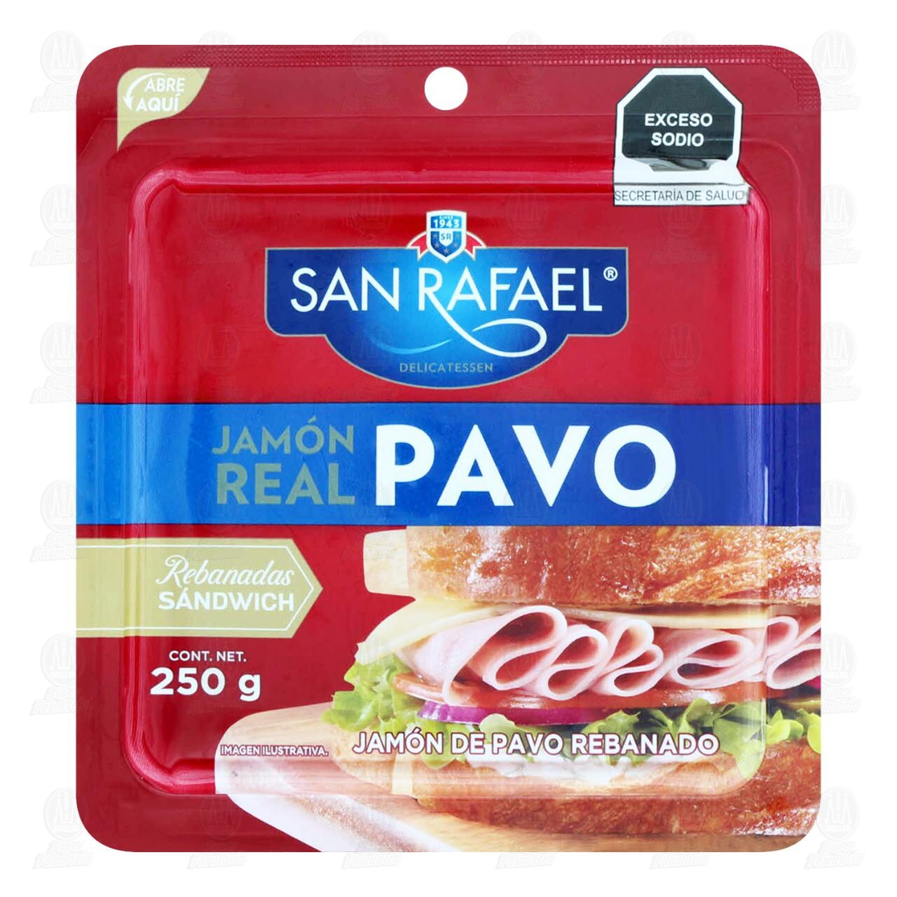 Jamón San Rafael Real de Pavo Rebanado, 25 gr.