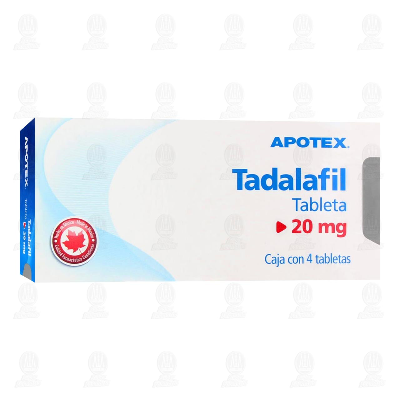 Imagen para Tadalafil 20 mg, 4 Tabletas.