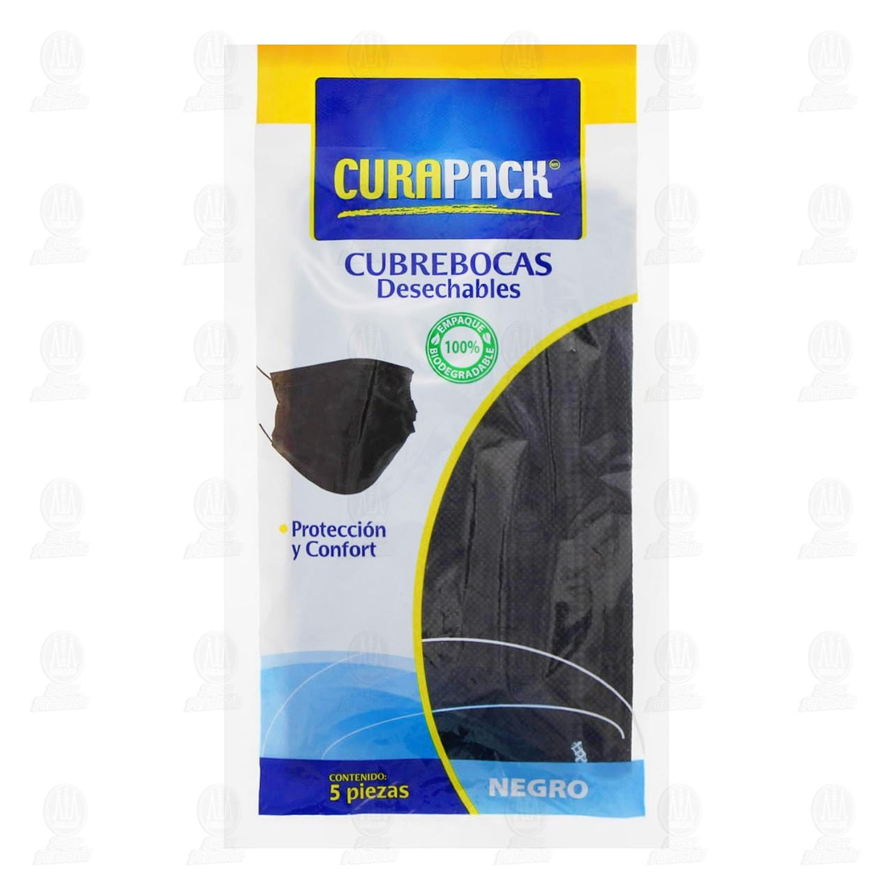 Imagen para Cubrebocas Curapack Desechables Negro 5pzas