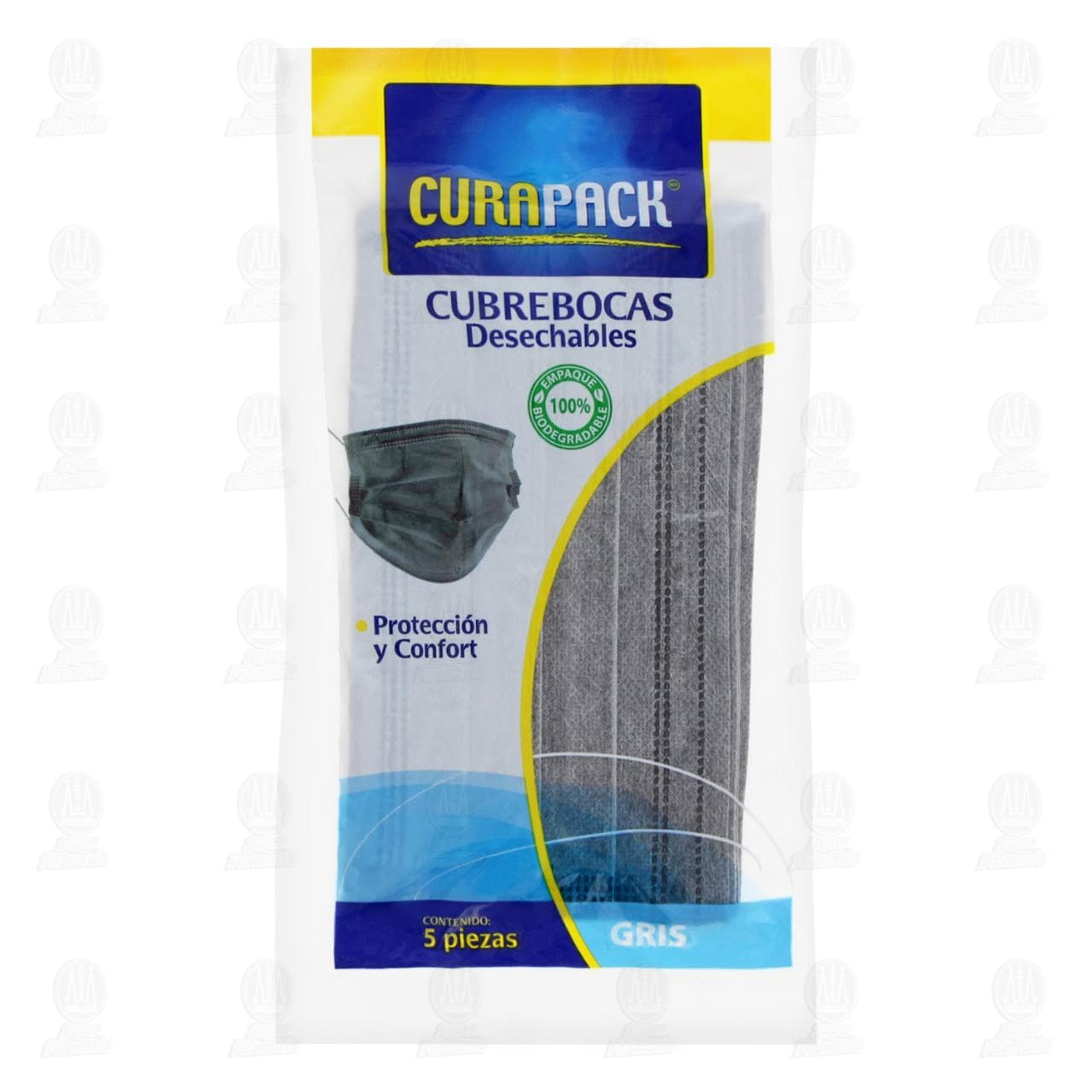 Imagen para Cubrebocas Curapack Desechables Gris 5pzas