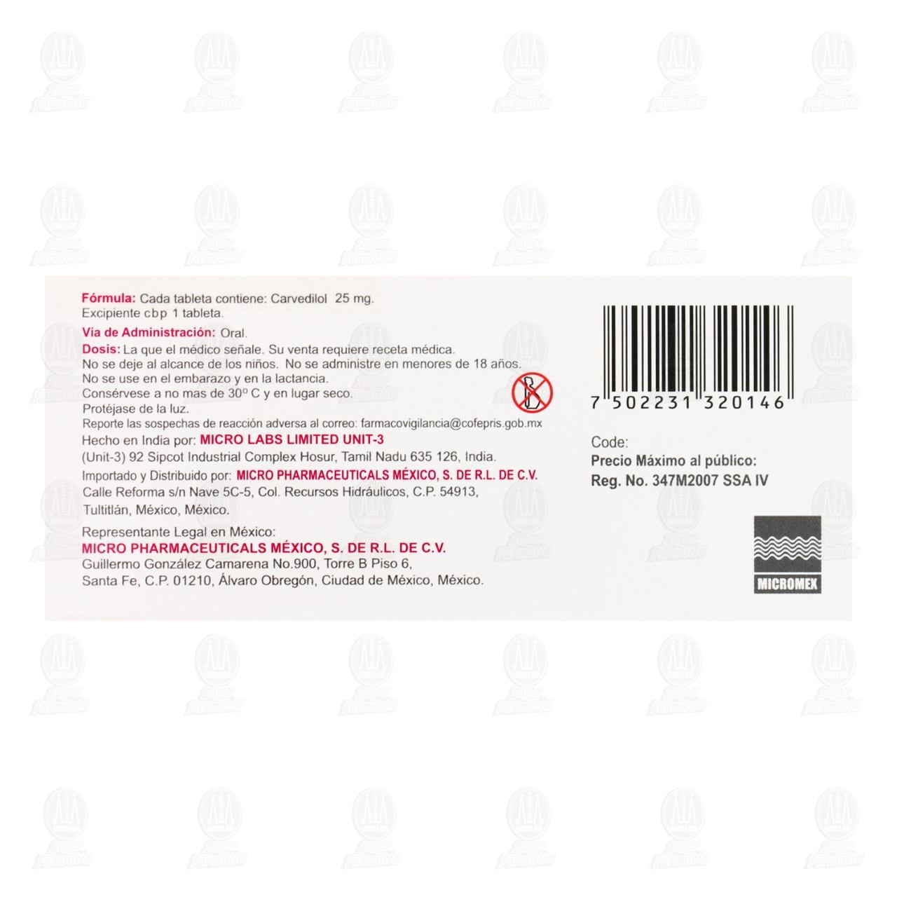 BloqAdre 25 mg, 14 Tabletas. image number 2