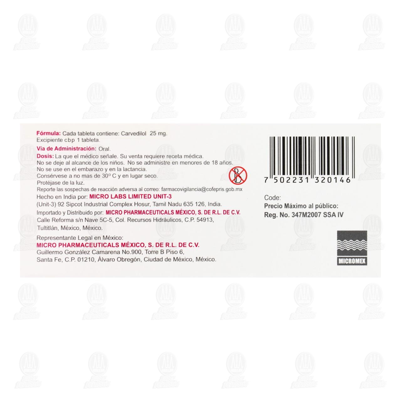 BloqAdre 25 mg, 14 Tabletas. image number 2