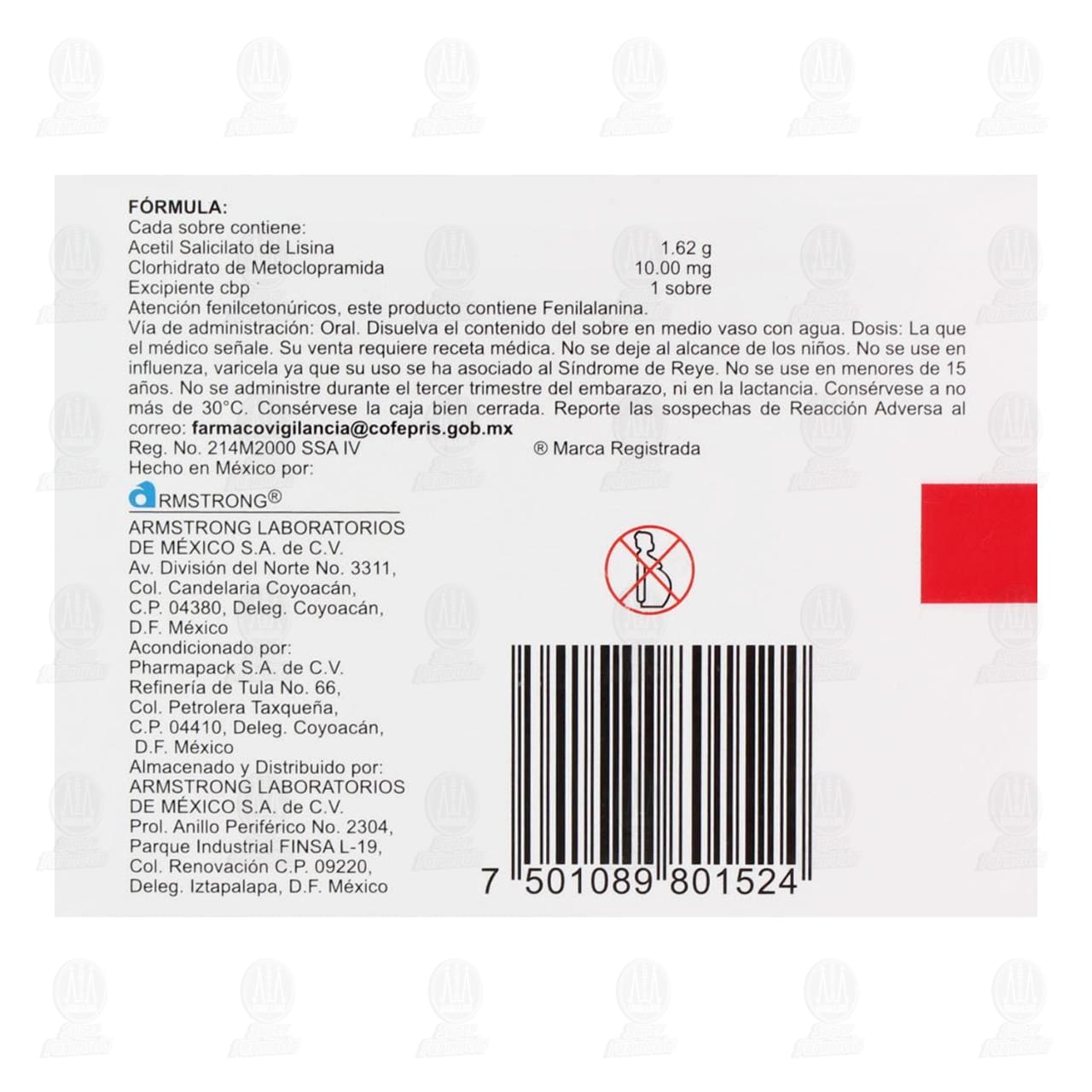 Antigram 1.62/10 mg, 5 Sobres. image number 2