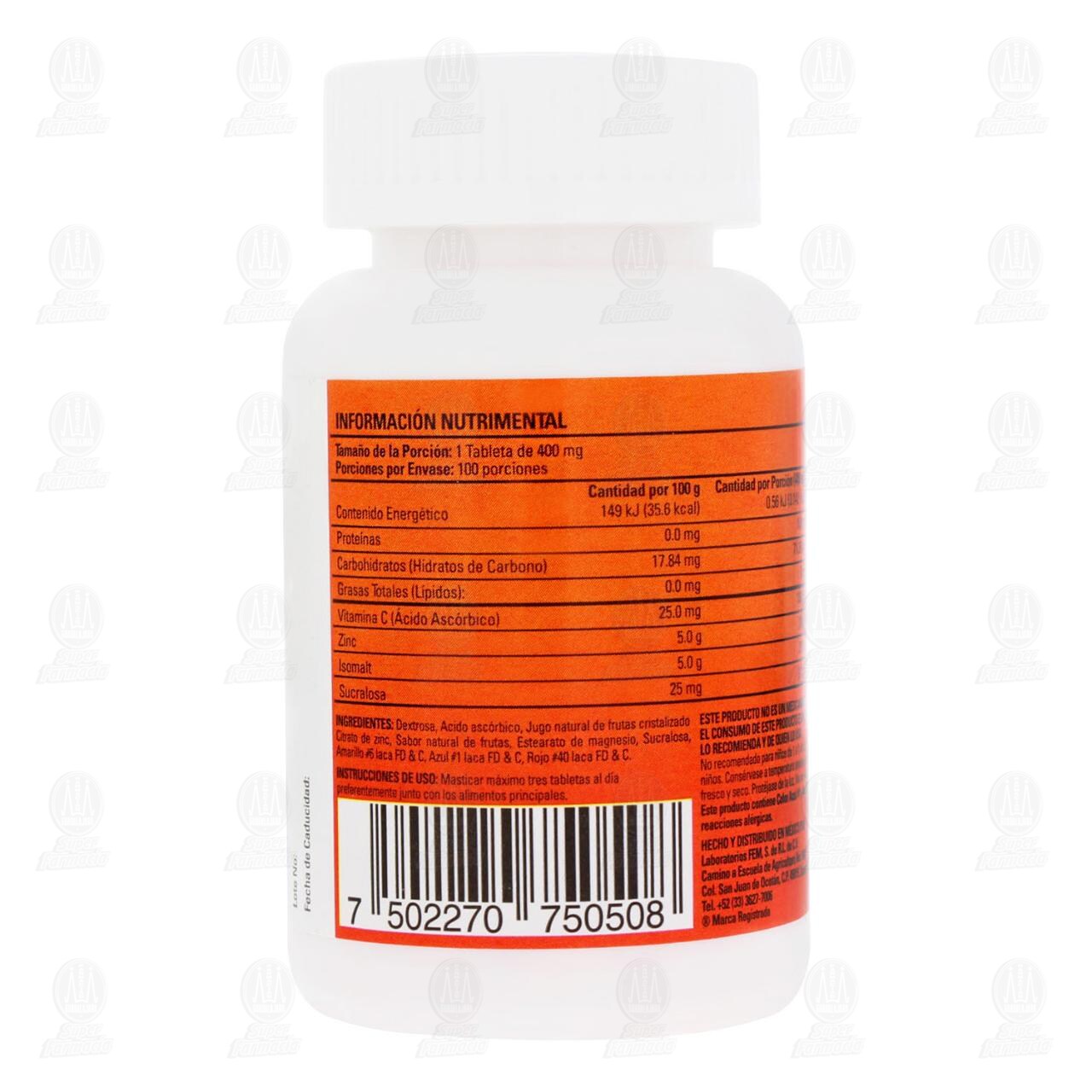 Citrus C Infantil 400 mg, 100 Tabletas. image number 2