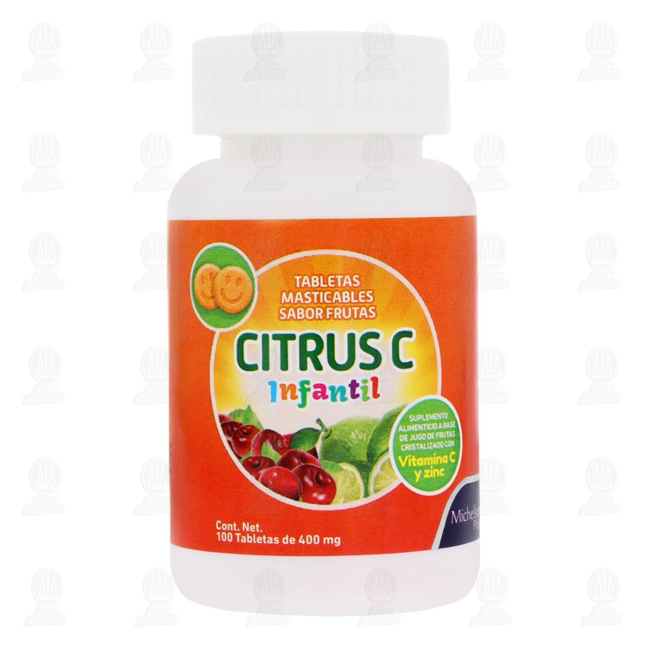 Citrus C Infantil 400 mg, 100 Tabletas. image number 1