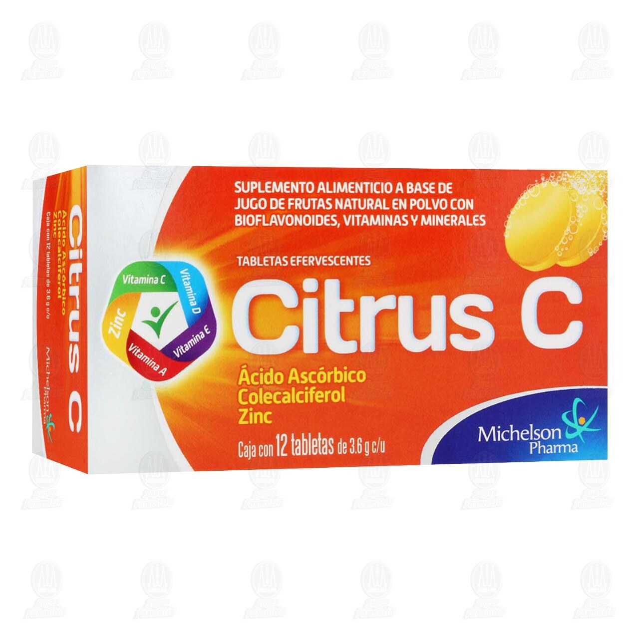 Citrus C Adulto 3.6 gr, 12 Tabletas Efervescentes.