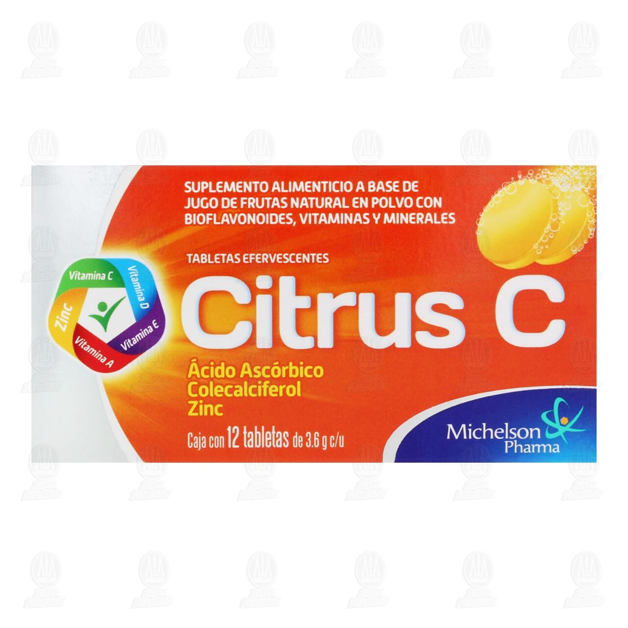 Citrus C Adulto 3.6 gr, 12 Tabletas Efervescentes. image number 1