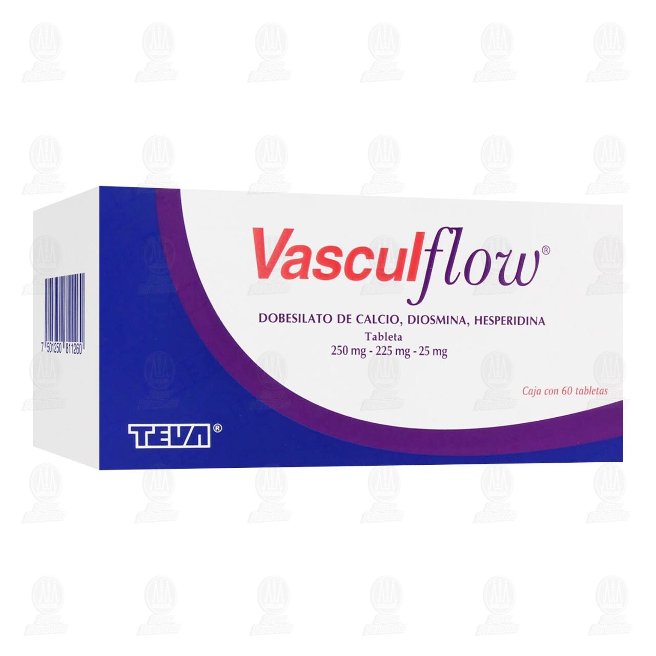 Vasculflow 250mg/225mg/25mg, 60 Tabletas.