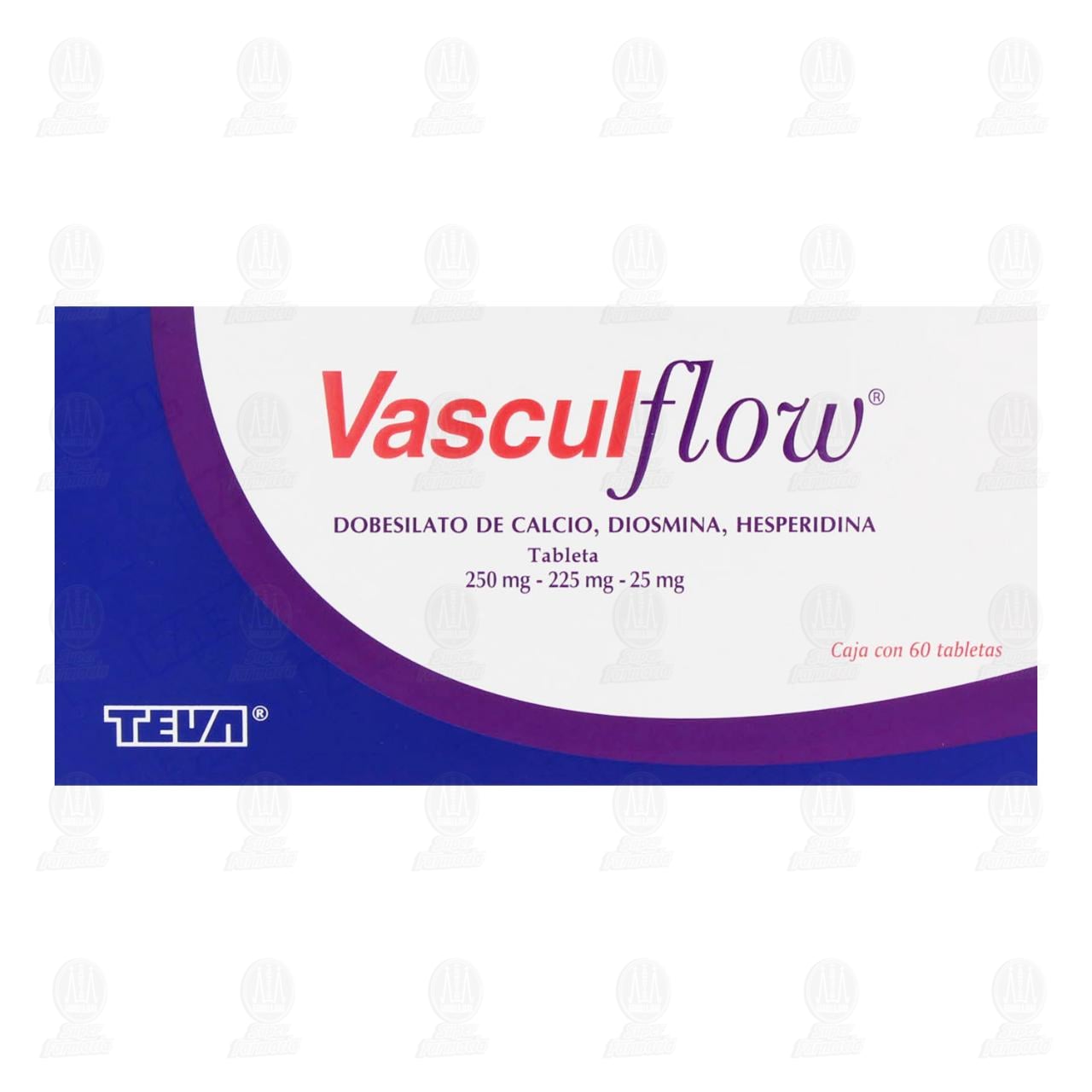 Vasculflow 250mg/225mg/25mg, 60 Tabletas. image number 1