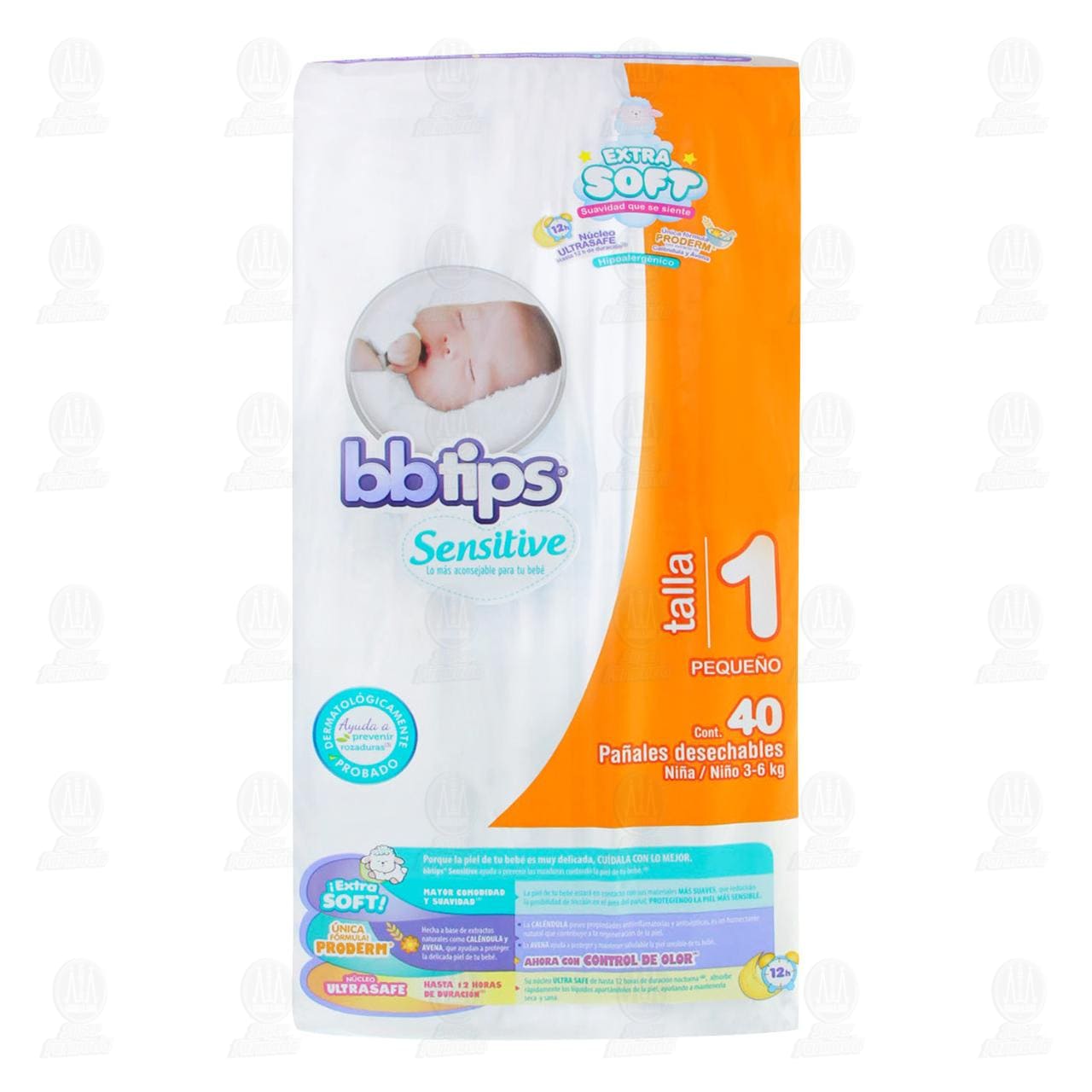 Pañal Bbtips Sensitive Talla 1 Pequeño, 40 Pañales.