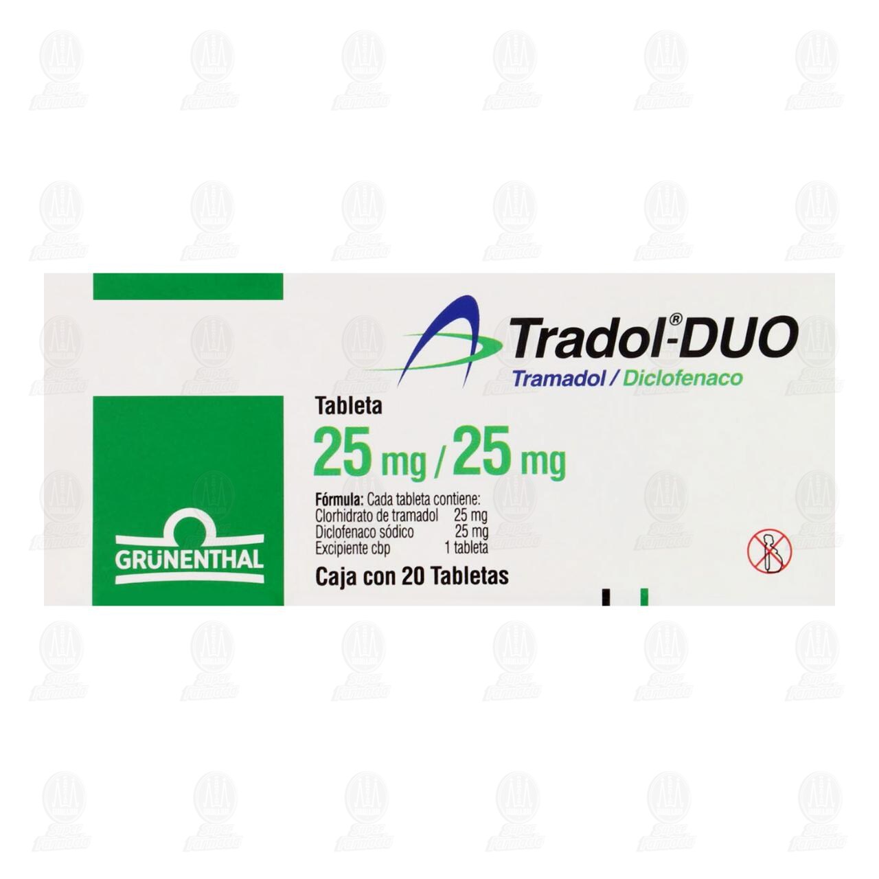 Tradol Duo 25mg/25mg, 20 Tabletas. image number 2